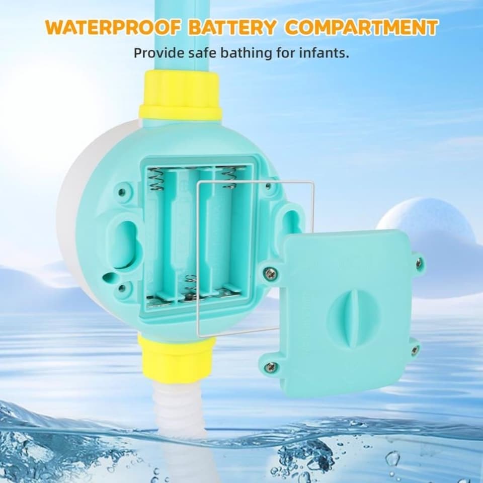 image 1 of Baby Shower Bath Toy Set - Cloud Sprinkler Faucet with Foldable Bathtub Shower Head, Gentle Water Spray & Cartoon Fountain Toy - Fun Sensory Bath Play for Toddlers, Perfect Birthday & Christmas Gift