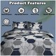 image 4 of VELVETIO Aster Geo Complete Duvet Cover Set with Fitted Sheet Breathable Bedding Quilt Blue | King