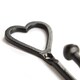 image 3 of Hammer & Tongs Single Heart Hook - W40mm x H100mm - Black