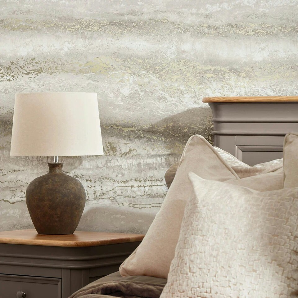 image 1 of Elissia Marble Wallpaper in Natural Multi