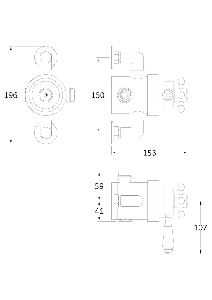 image 1 of Traditional Exposed Dual Thermostatic Shower Valve 1 Outlet Chrome