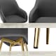 image 5 of Dining Chair Marilyn - corduroy look, upholstered, armchair, continuous backrest - Set of 6 Grey | Anthracite/Gold
