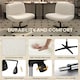 image 4 of Yaheetech Upholstered Swivel Desk Chair with No Arms Ivory White | Ivory