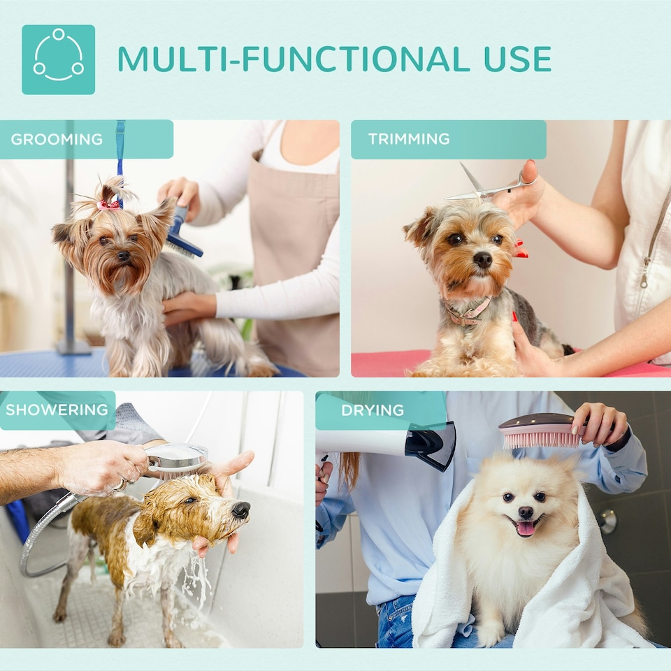 image 1 of PawHut Foldable Dog Grooming Table Adjustable Arm 81x49x80 cm