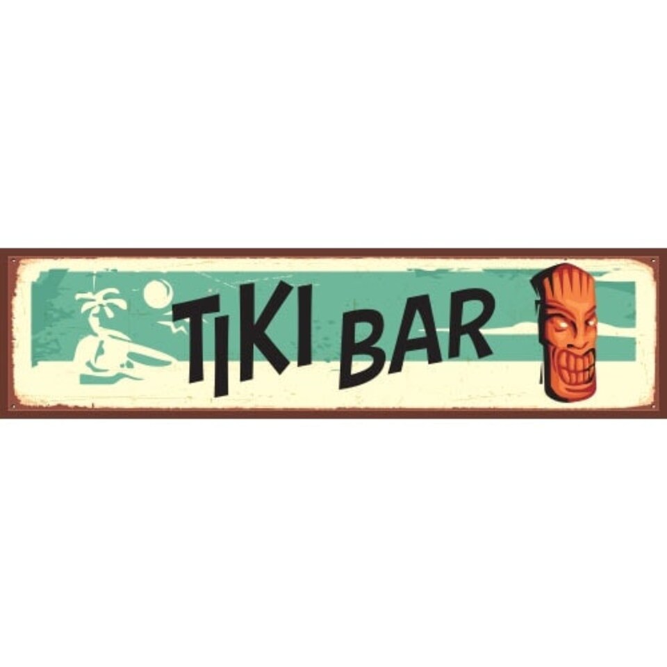 Tiki Bar Beach PVC Party Sign Decoration 110cm x 26cm