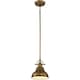 image 1 of Emery 1 Light Dome Ceiling Mini Pendant Weathered brass, E27