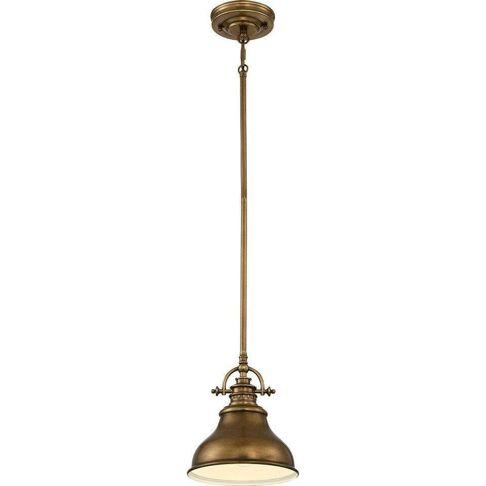 image 1 of Emery 1 Light Dome Ceiling Mini Pendant Weathered brass, E27