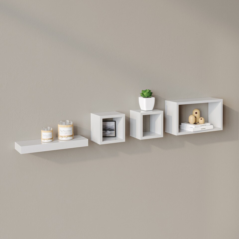 image 1 of Set of 4 Floating Shelves | White | 4