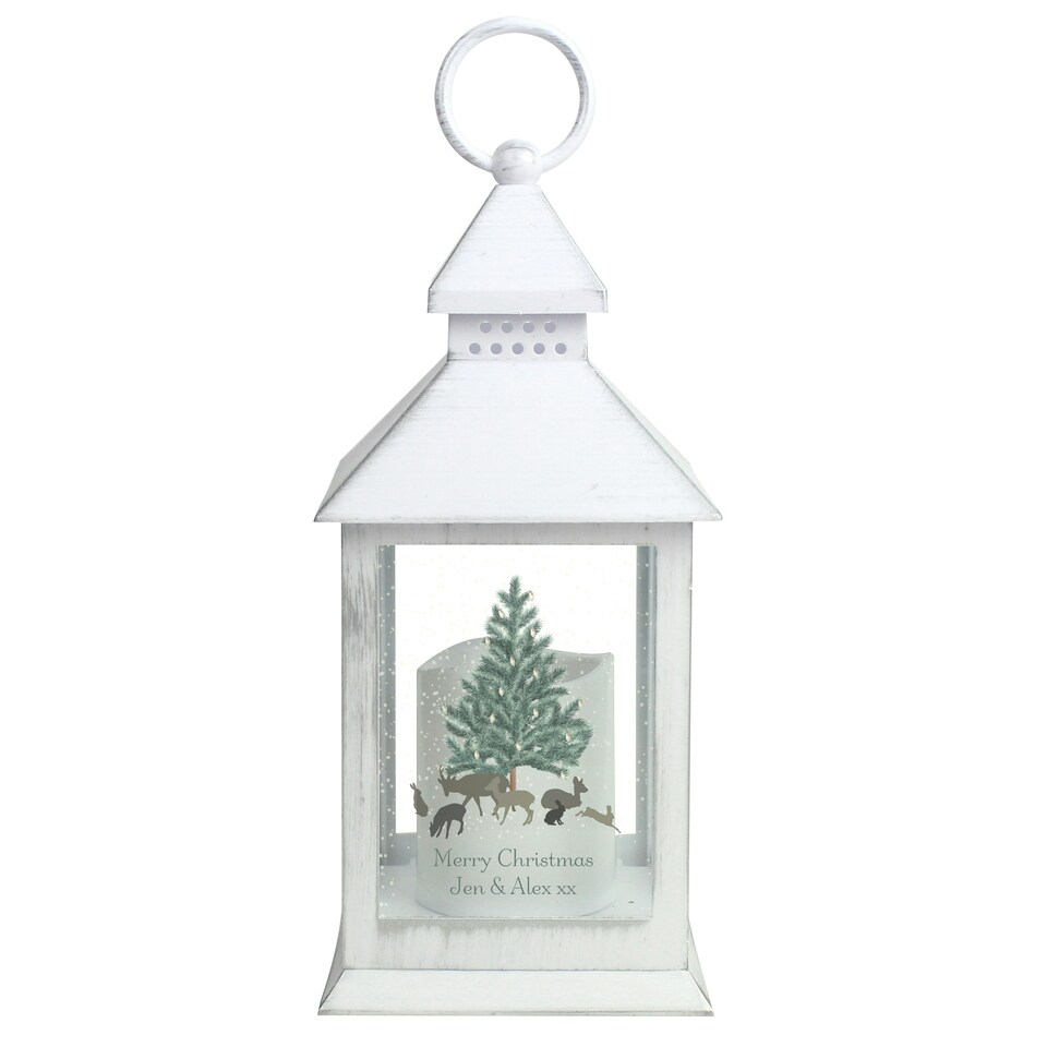 image 1 of Personalised A Winter's Night White Lantern