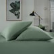 image 2 of St Quentin 100% Cotton Double Gauze Duvet Cover Set - Soft & Breathable Bedding - 180 Thread Count Green | Green | Super King