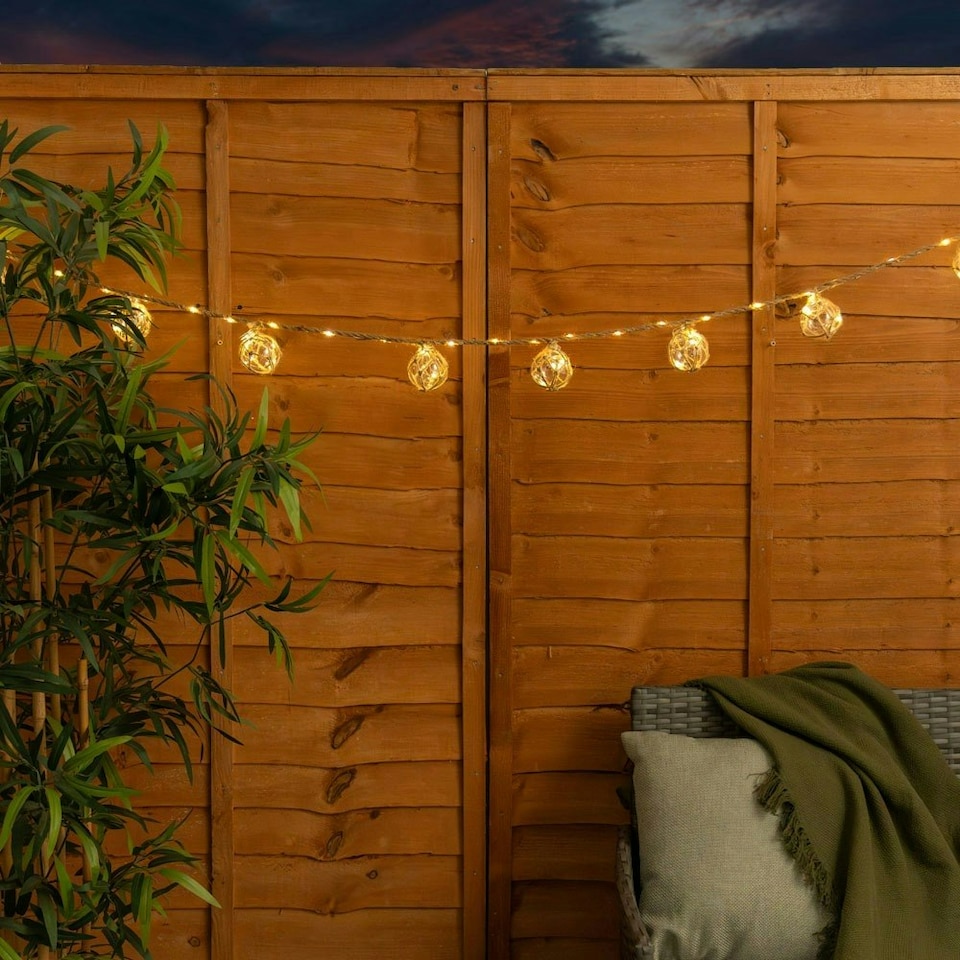 image 1 of ValueLights 8pc Rope Lantern Solar String Lights