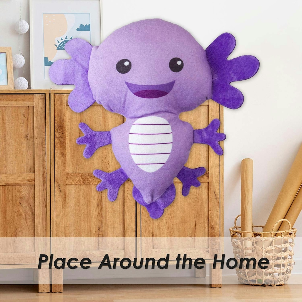 image 1 of Axolotl Soft Toy Cute Plushie Huggable Cuddly Stuffed Toy 15cm Purple