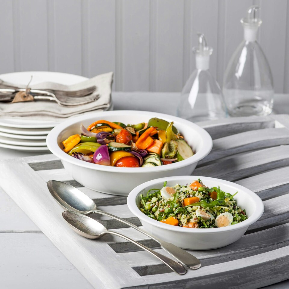 image 1 of Wm Bartleet & Sons Porcelain Round Straight Edge Pie Dish, Set of 2 | White