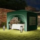image 9 of Outsunny 3 x 3(m) UPF50+ Pop Up Gazebo with Sides and Carry Bag, Dark Green
