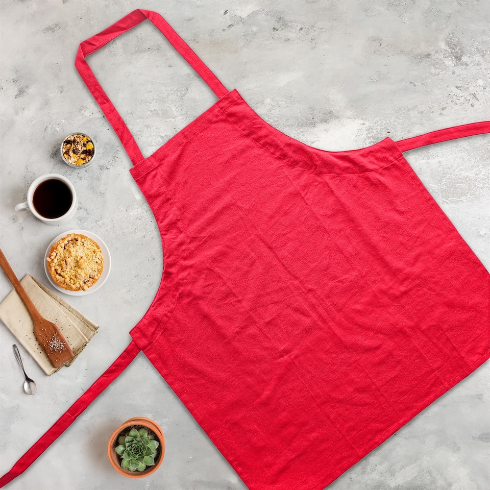 image 1 of Nicola Spring Cotton Kitchen Bib Apron - One Size - Red