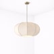 image 4 of CGC LIBBY Large Oatmeal Rounded Stretch Linen Fabric Lampshade