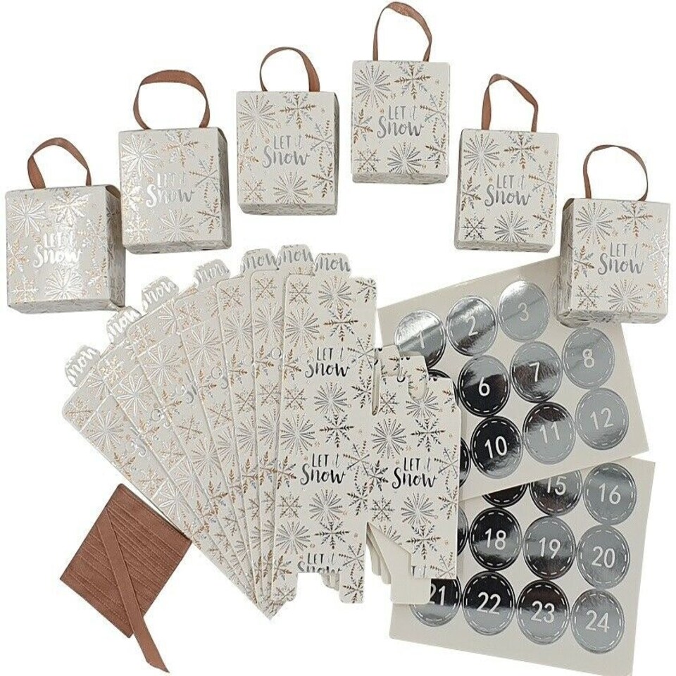 Make Your Own Christmas Advent Boxes Silver Snowflake Design