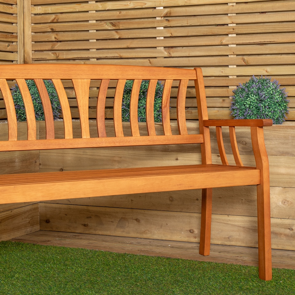 image 1 of Kapalua 2 Seater Outdoor Wooden Garden Bench | Brown | Brown