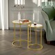 image 4 of Set Of 2 Round Gold Nesting Tables With Tempered Glass | Gold
