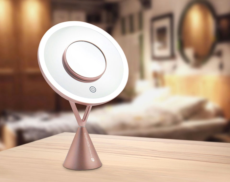 image 1 of HD Illuminated Makeup Mirror with compact magnifying mirror