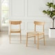 image 2 of Furniturebox Bonnie 2x Oak and Veneer Wooden Rope Dining Chairs