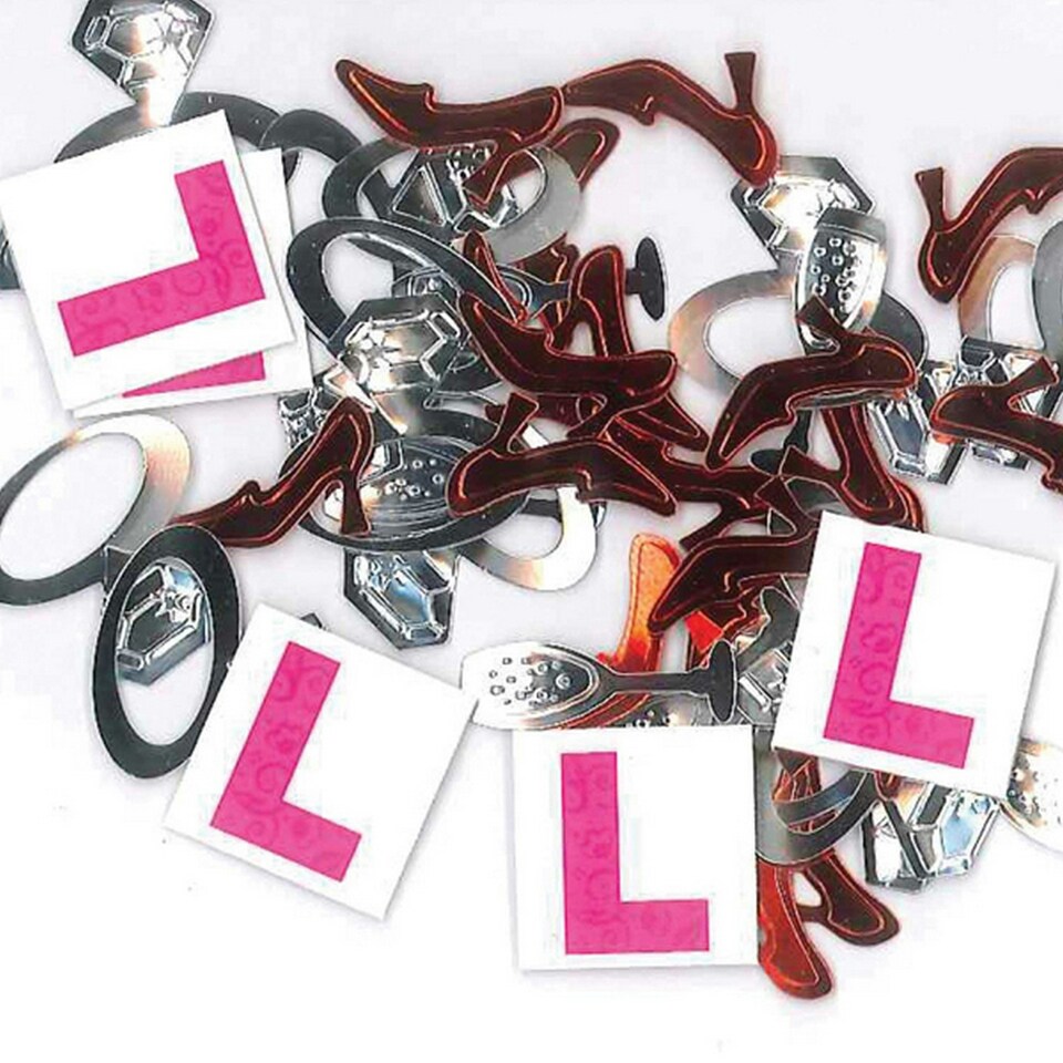 Amscan Hen Party L Plate Confetti - Multicoloured - One Size