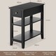 image 2 of COSTWAY 3-Tier End Table Sofa Bedside Table W/ Drawer Black