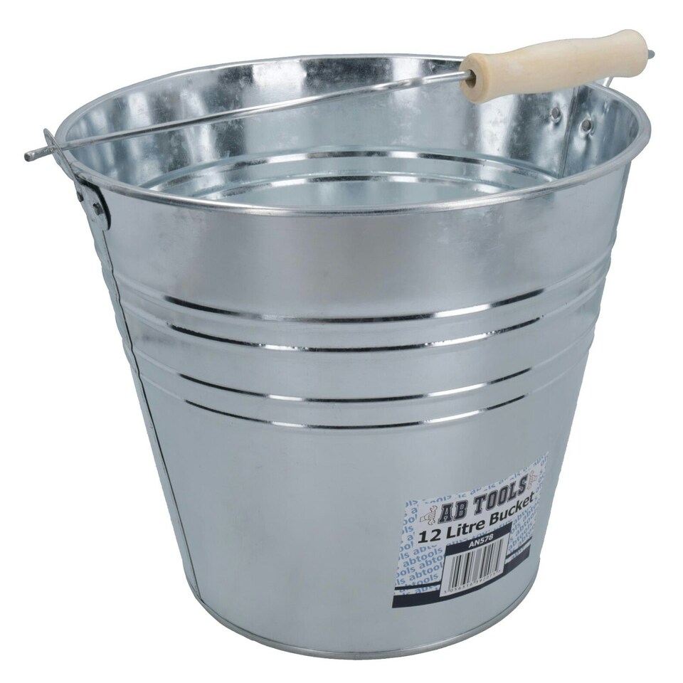 image 1 of 12L Galvanised Steel Metal Bucket Pail Water Coal Greenhouse Garden Plant 5PK