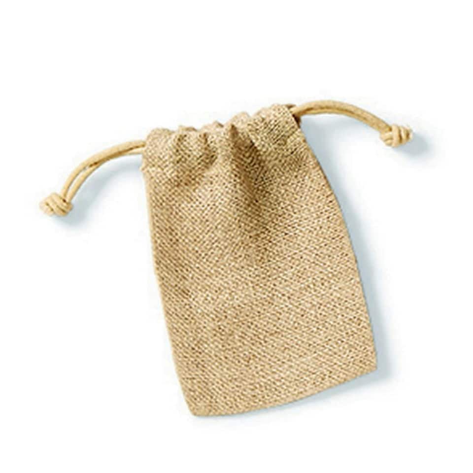 Westford Mill Jute Rope Close Plain Stuff Bag - Natural - XXS | Cream