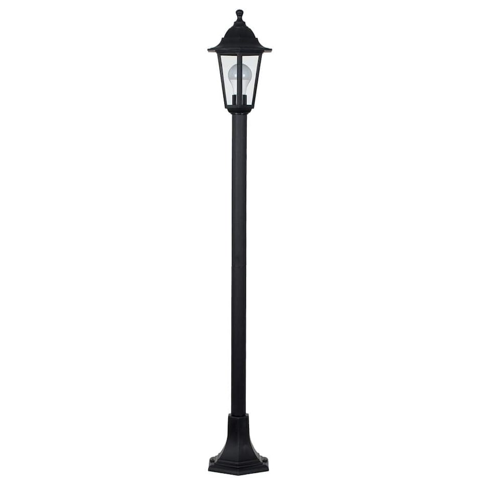 image 1 of ValueLights Traditional 1.2m Black IP44 Outdoor Garden Lamp Post Bollard Light - Includes 6w LED GLS Bulb 3000K Warm White | Black