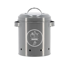Anthracite Onion Storage Tin Box Grey