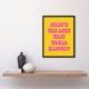 image 4 of What's The Best That Could Happen Yellow Pink Framed Wall Art Print 12X16 In