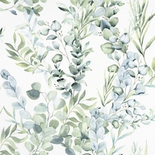 Arthouse Tranquil Leaf Vinyl Textured Wallpaper - Green/White - 10m x 53cm Green