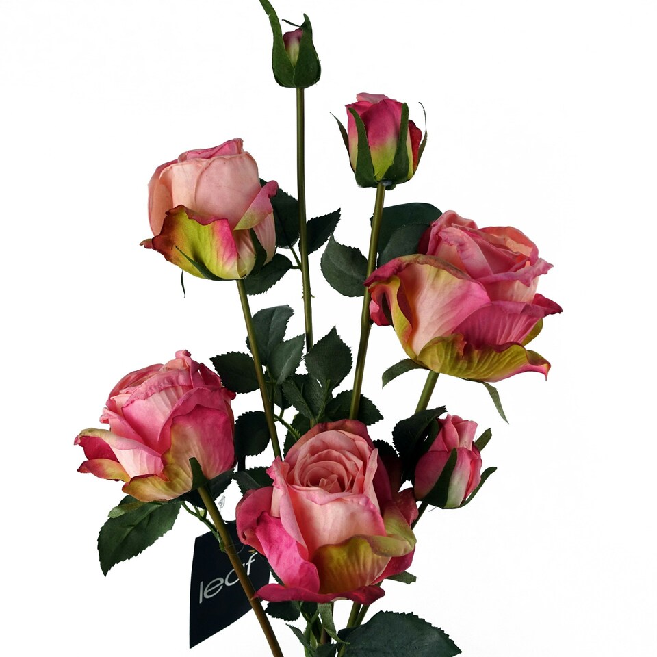 image 1 of 6 x 60cm Pink Rose Artificial Flower Sprays - 24 Flowers 18 Buds