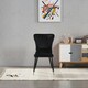 image 2 of Set of 4 New York Modern Velvet Dining Chairs with High Back, Black Metal Legs Black | Silver End Tips