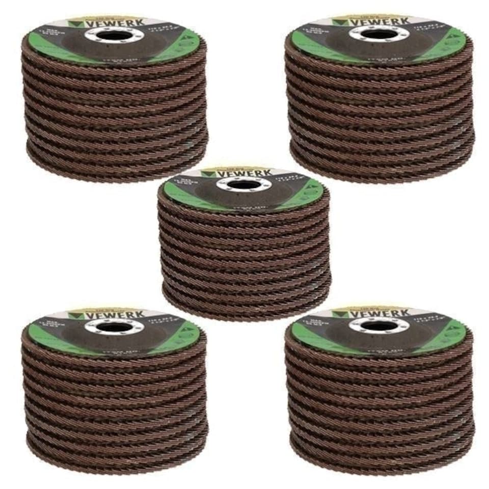 image 1 of 50 x Flap Discs 120 Grit For Angle Grinder 4.5" (115mm) Flap Sanding Grinding