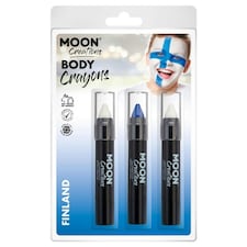 Moon Creations Logo Body Crayons - White/Blue/White - One Size