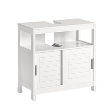 SoBuy FRG128-W,Under Sink Bathroom Cabinet with Double Sliding Doors
