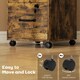 image 8 of HOMCOM Mobile Filing Cabinet with 3 Drawers and Wheels, Lockable Rolling Under Desk Drawers for A4 and Letter Sized Hanging File Holders, Printer Stand for Home Office, Rustic Brown | Brown | Rustic Brown