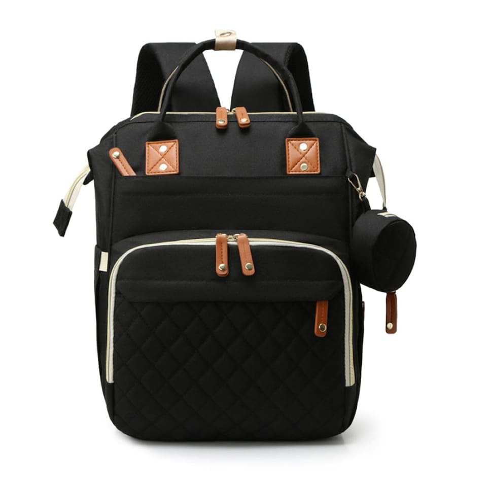 image 1 of Multifunctional Maternity and Baby Backpack for Outings | Black | Black