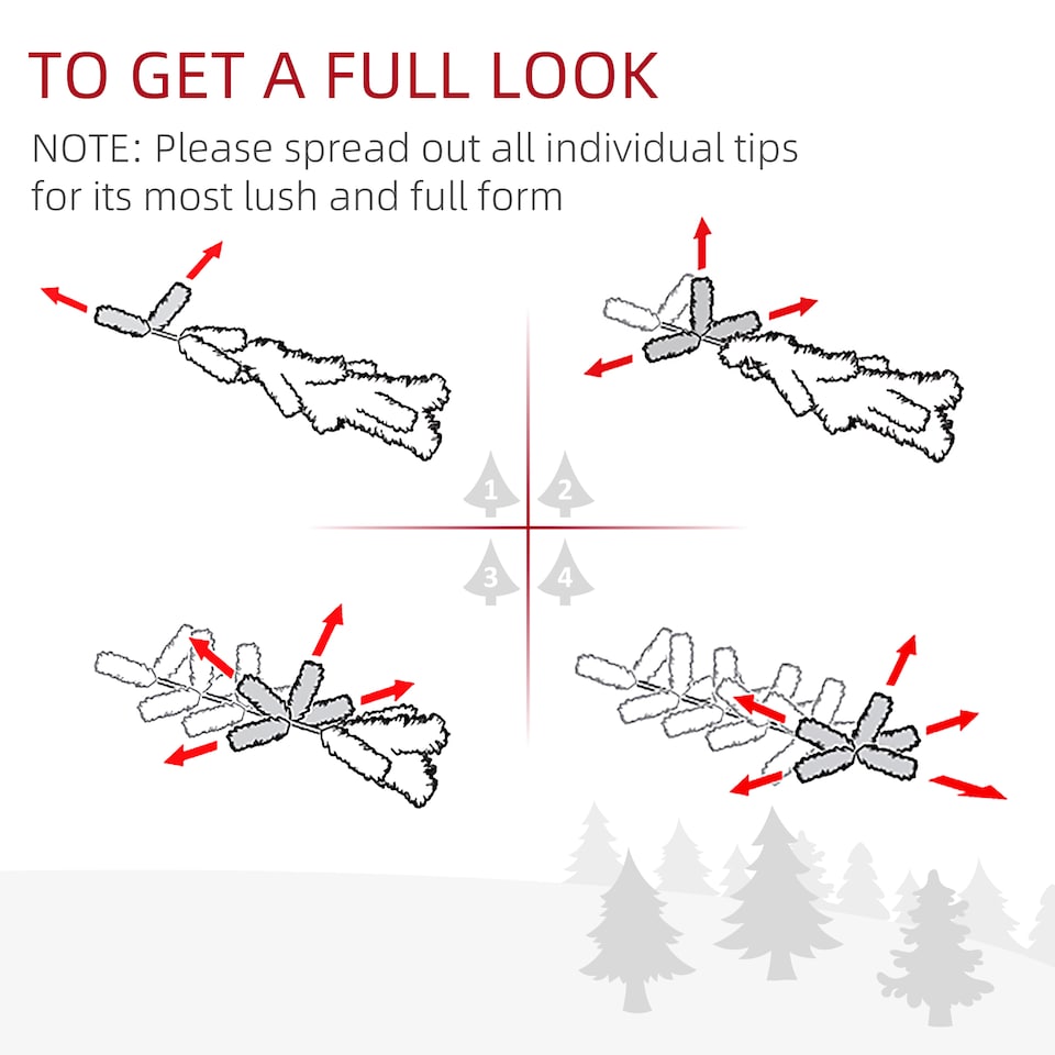 image 1 of HOMCOM 6ft Unlit Artificial Christmas Tree, Pencil Slim mas Tree with Solid Stand and Realistic Branches, White