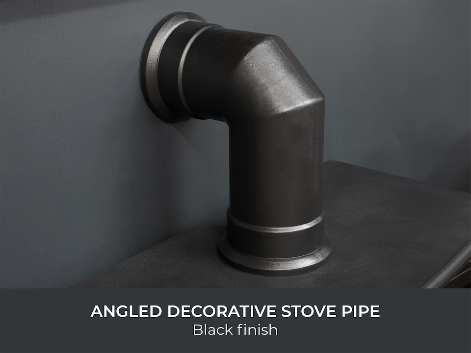 image 1 of Adam Angled Decorative Stove Pipe in Black