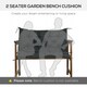 image 6 of Outsunny 3 Seater Garden Bench Cushion Outdoor Seat Pad with Ties Black | Black | 2 Seater