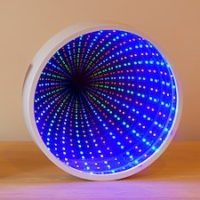 Round Infinity Mirror Light White