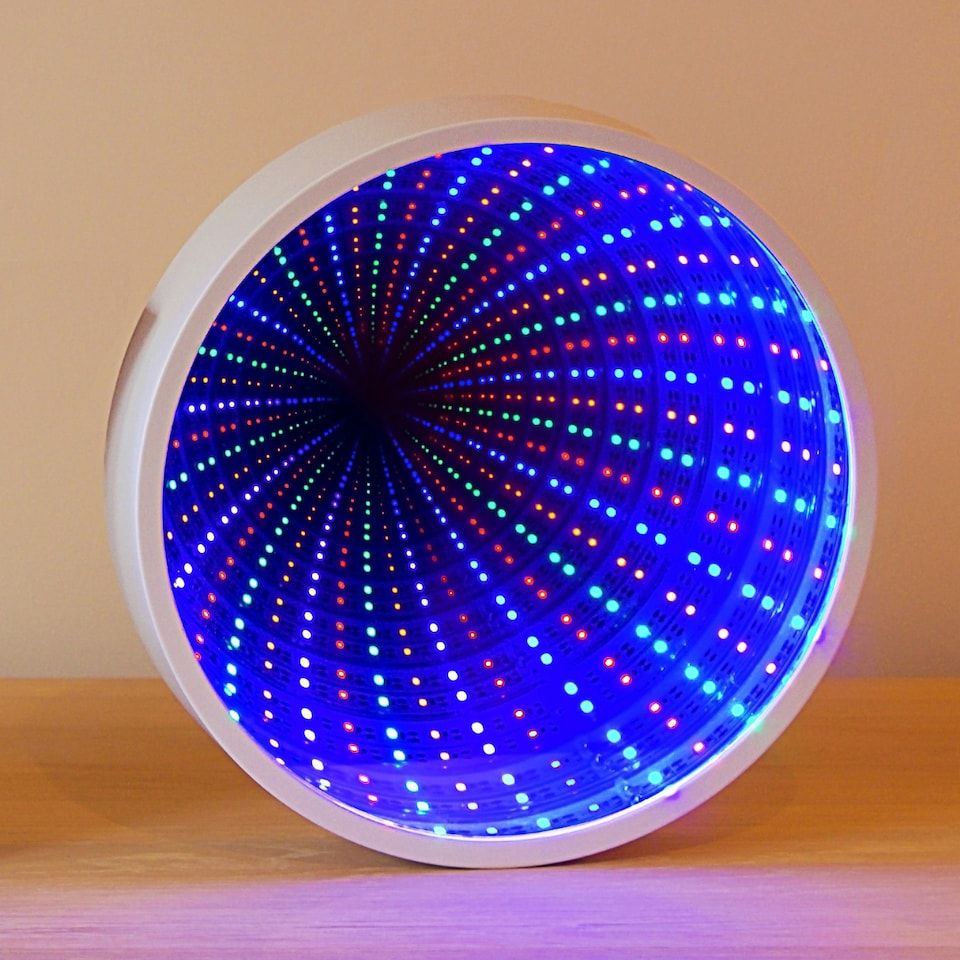 Round Infinity Mirror Light White