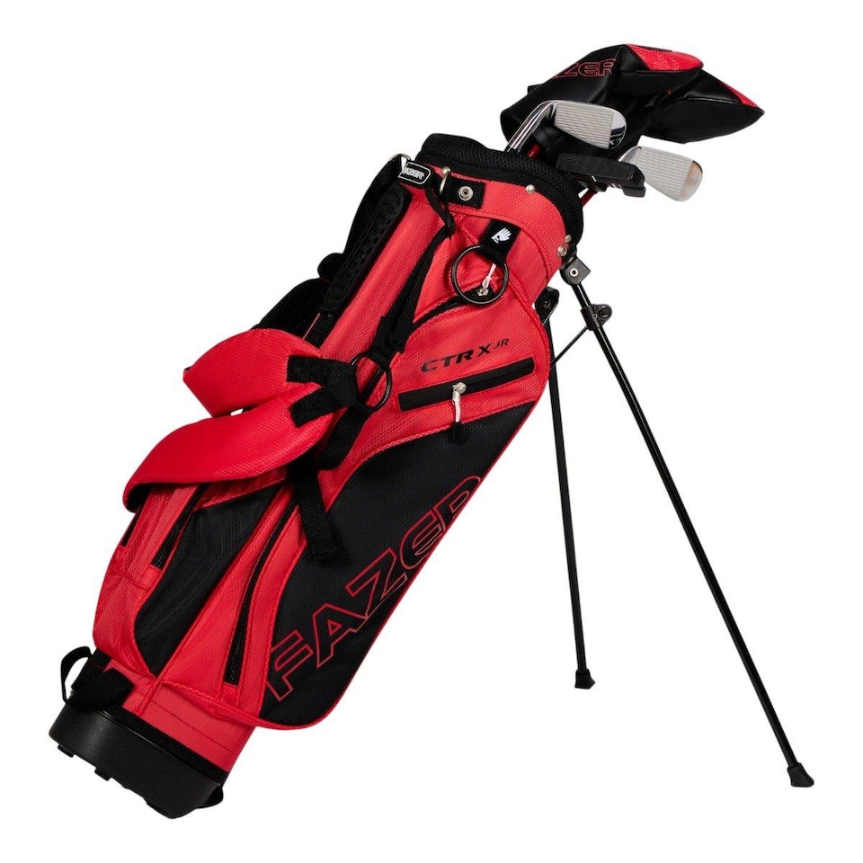 image 1 of Fazer Junior CTRX Age 9-11 5-Piece Golf Stand Bag Package Set - Red