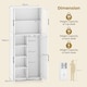 image 3 of COSTWAY Broom Closet Storage Cabinet Wooden Utility White