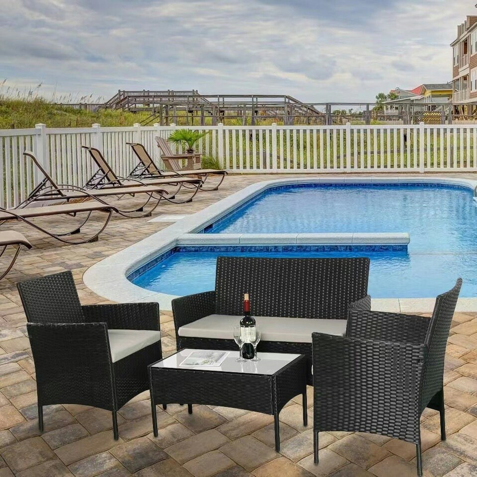 image 1 of Amazon 4 Piece Garden Rattan Set