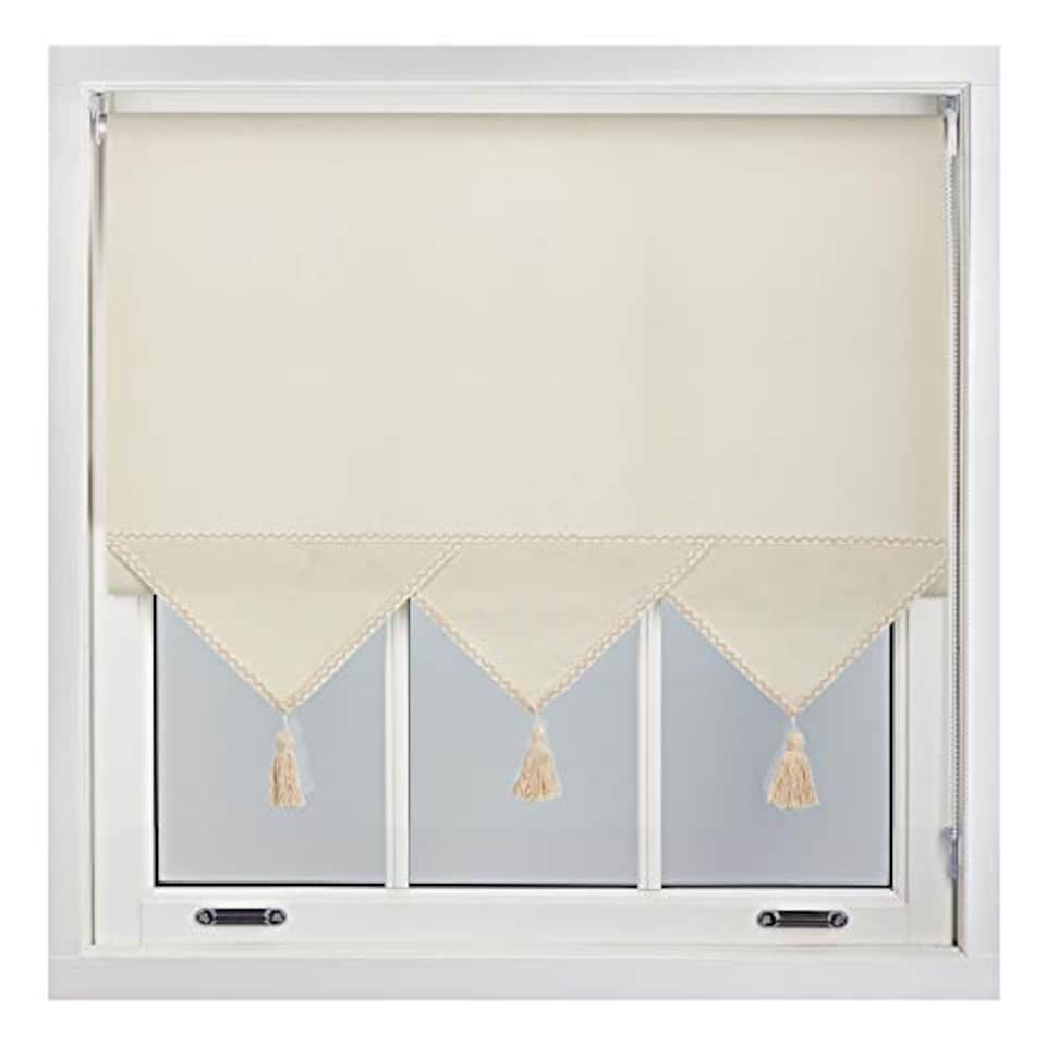 image 1 of 195cm Triangle Edge Sheer Linen Roller Blind | Metal Fittings