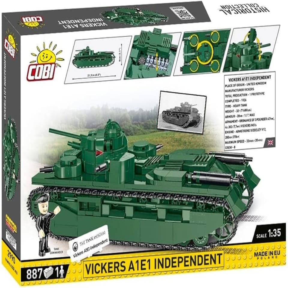image 1 of Cobi World War I - Vickers A1E1 Tank (887 Pieces)